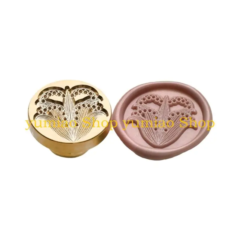 587B Antique Seal Stamp Flower Embossed Wax Seal Stamp for Seal Letter Envelope Card
