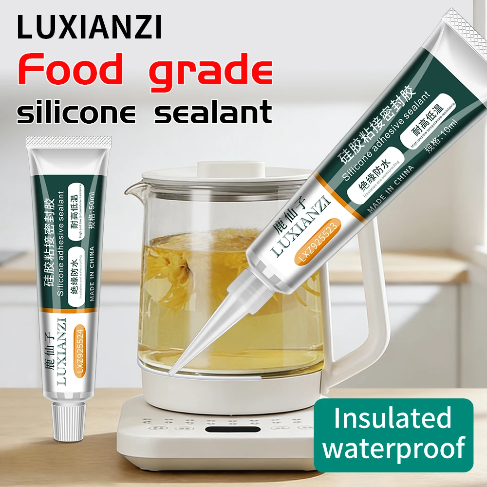 

LUXIANZI Food Grade Silicone Sealant Waterproof Heat Resistant Glue for Glass Metal Plastic Ceramics Kitchen Home Repair Tool