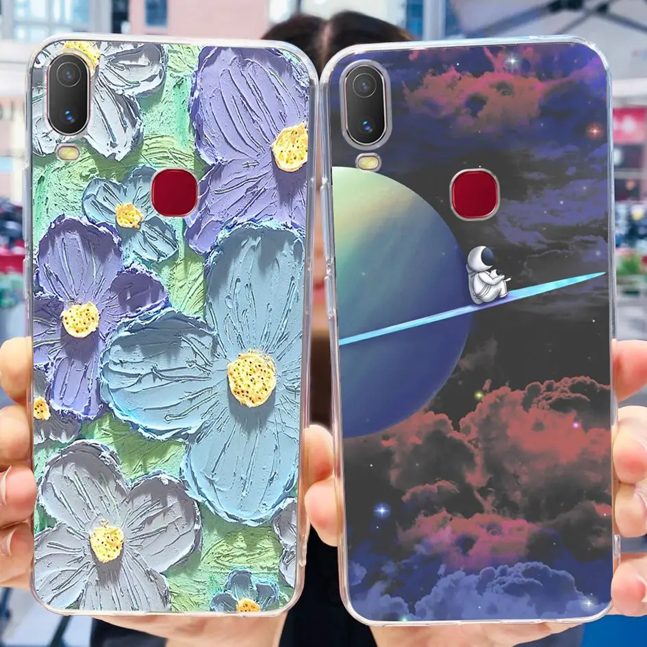 6.35 "ل Vivo Y11 2019 حافظة مقاومة للصدمات سيليكون واضح غطاء الهاتف زهرة لينة الوفير ل Vivo 1906 Y11 2019 VIVOY11 Y 11 Fundas