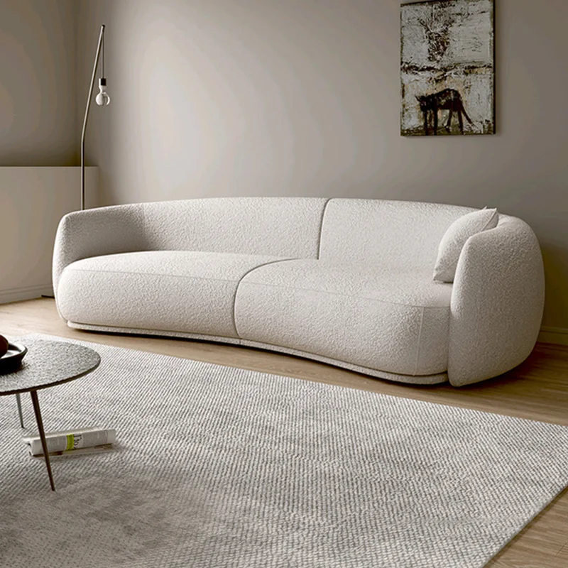

Nordic Minimalist Soft Lambswool Sofa Comfy Elegant 2/3/4-Seater Couch for Small Apartment Office Modern Home Living Room Sofas