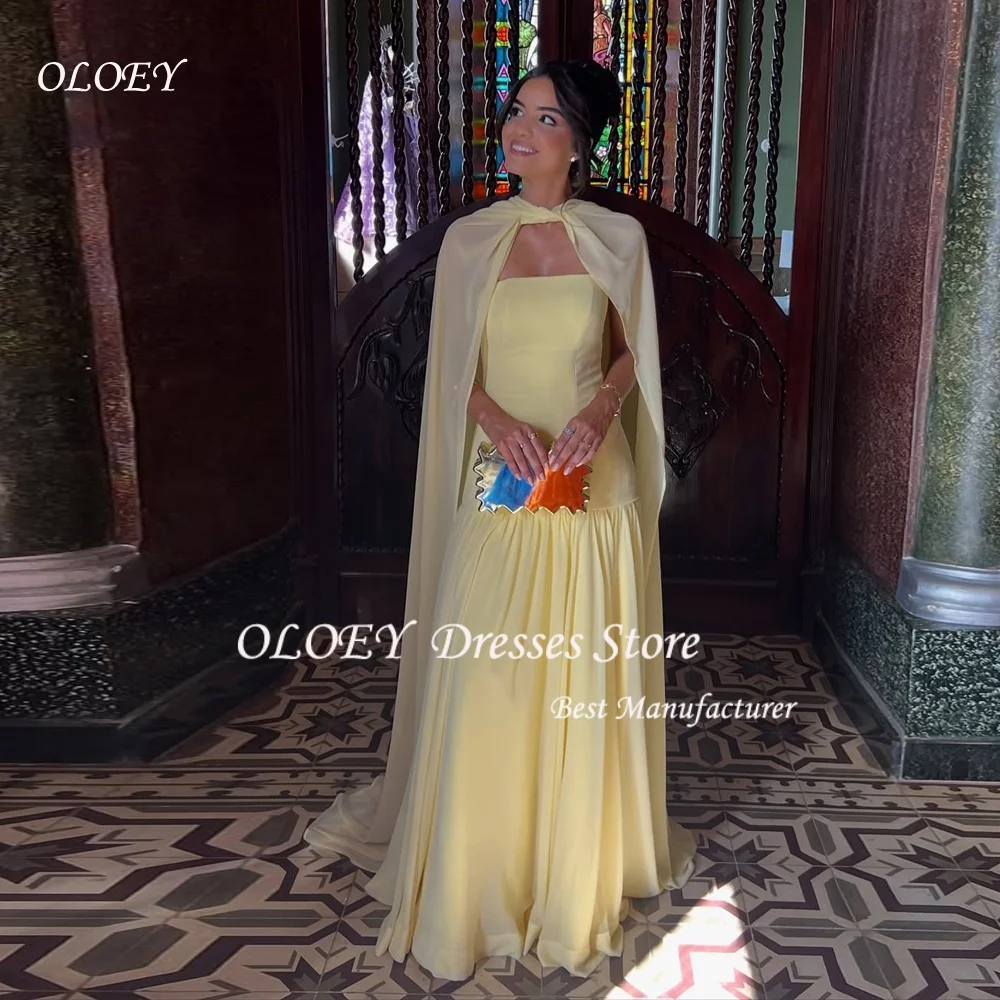 OLOEY Chiffon Ball Gown Luxury Prom Dresses 2026 Custom Made Bespoke Occasion Dresses for Special Occasions Shawl Elegant Gowns