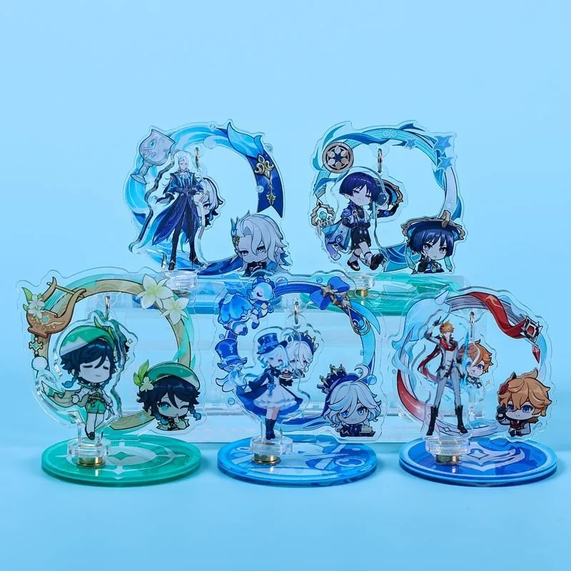 

Game Genshin Impact Furina Barbatos Wanderer Xiao Acrylic Rotating Standing Sign Anime Keychain Desktop Decoration Fans Gift