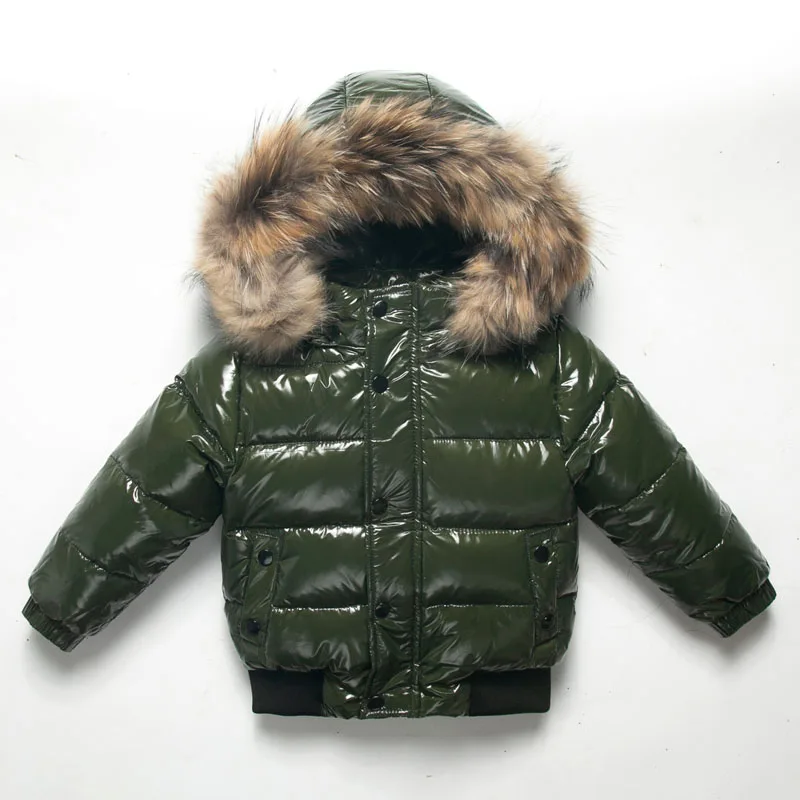 2024 Winter Baby Clothes Kids Boys & Girls Down Ski Coat -30 Degrees Natural true fur collar 2-10Y