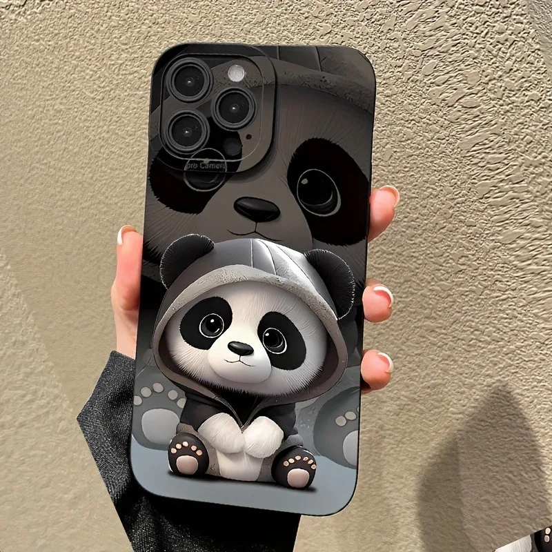 Pupil Shadow Panda Painting Trend Brand Phone Case For iPhone 16 Pro Max 15 14 13 12 11 XS X XR 7 8 Plus SE 2022 Soft Back Cover