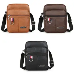 Men's Bag Casual Brown Black PU Leather Crossbody Bag Men Shoulder Messenger Bags Large Capacity Waterproof Fashion Handbag