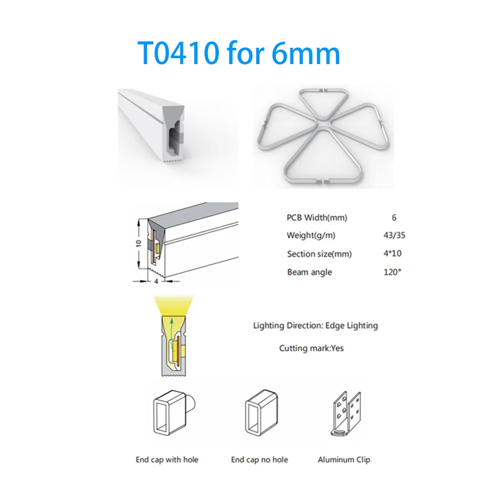 LED Silicone Neon Tube T0511 T0513 T0515 T0308 Flexible Protection Cover Transparent Matte Black Milky For 6-12mm WS2812  Strip image 5