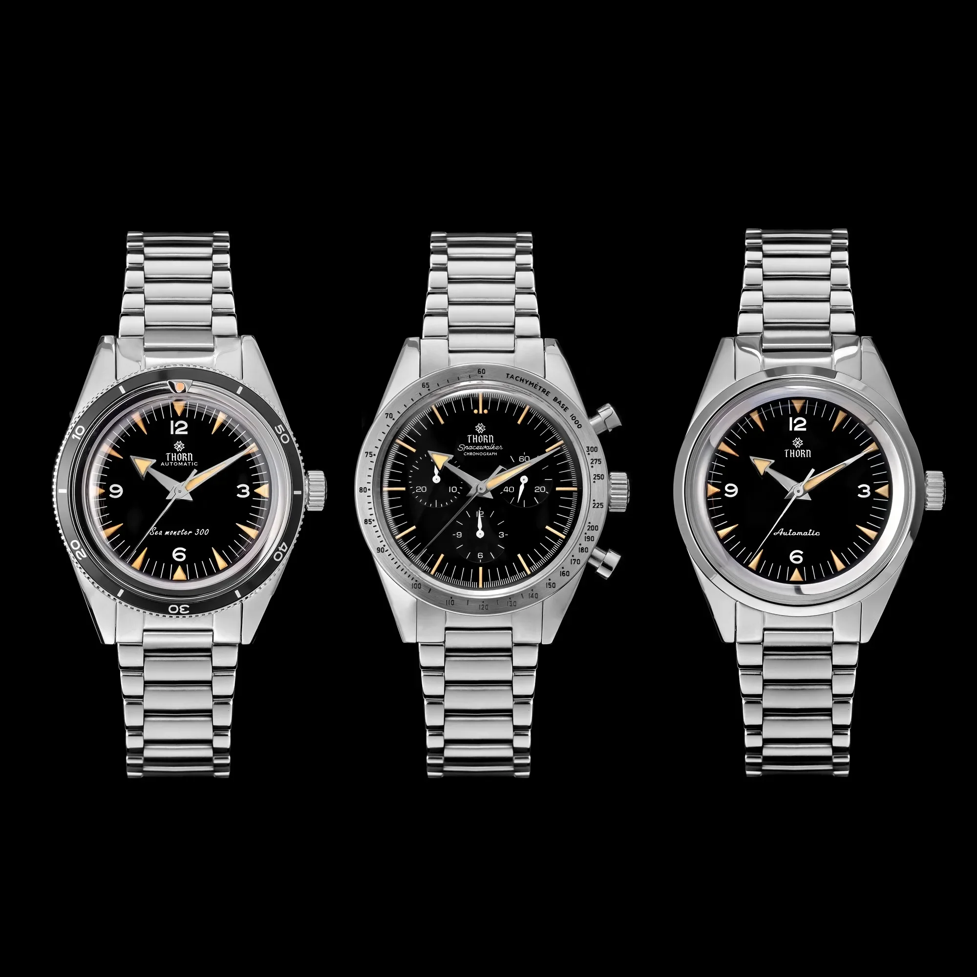 ثورن T026 ساعة أوتوماتيكية جديدة 38 مللي متر الياقوت 316L الفولاذ المقاوم للصدأ PT5000/حركة روندا السويسرية خمر نمط مضيئة ساعة رجالي