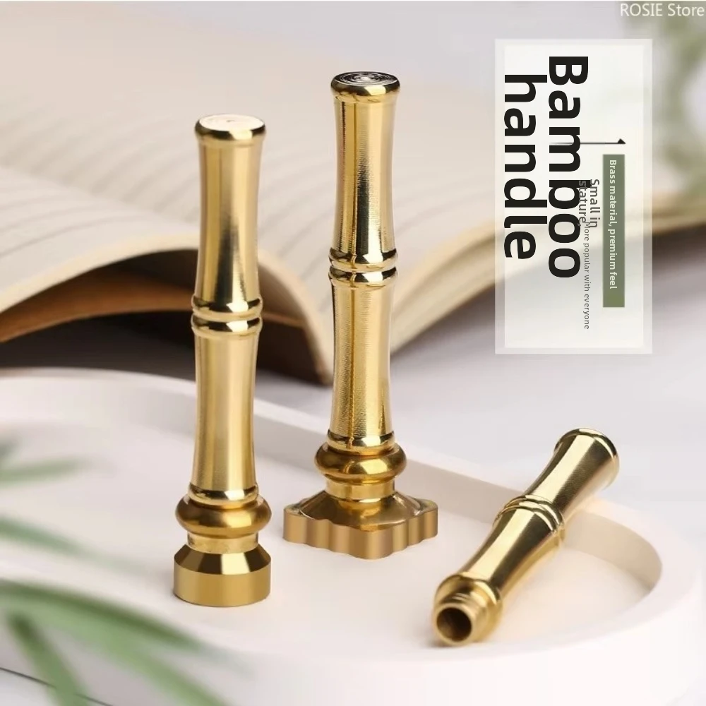 Bamboo Shape Wax Seal Stamp Universal Detachable Head DIY Seal Head DIY Assembly Brass Material Stamp Handle Tool