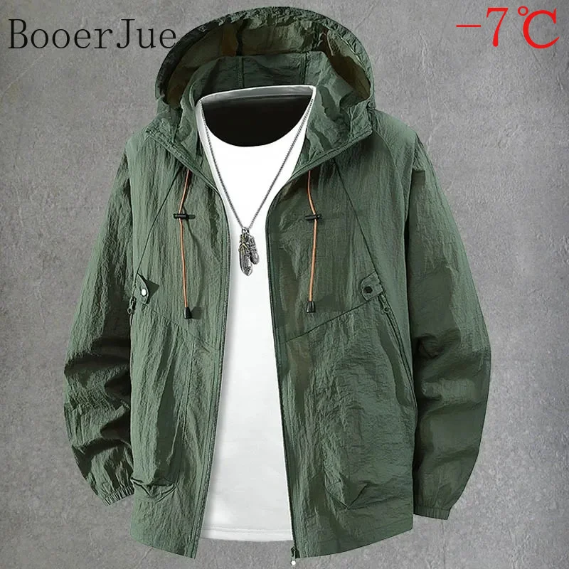 Summer Waterproof Hiking Jackets Men Fishing Cycling Hooded Gym Sports Running Coat Outdoor Sun-Protective Jacket Men Clothing