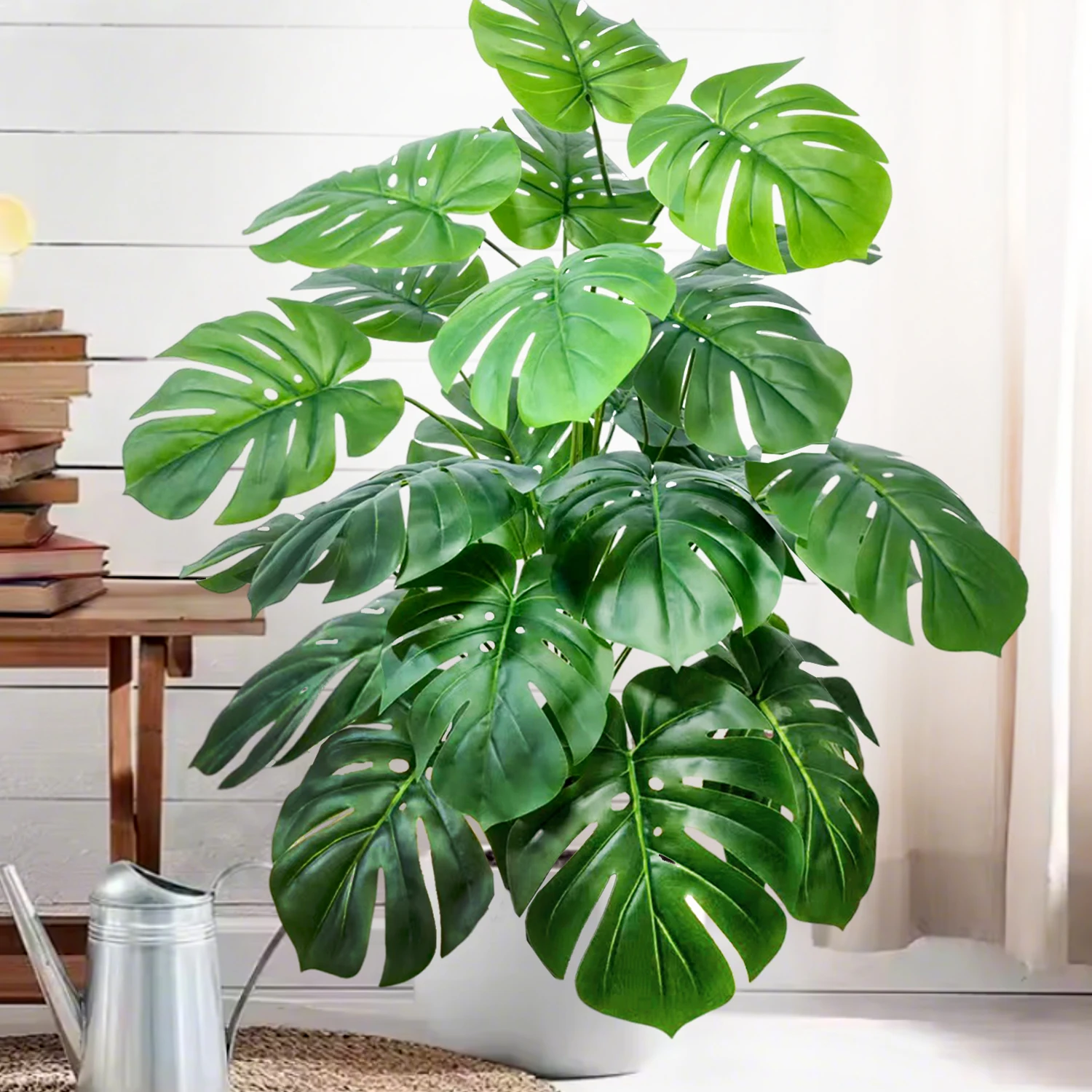 60-103 cm Artificial Monstera deliciosa Pothos Alocasia hoja planta falsa ornamental festivo decoración del hogar y la Oficina