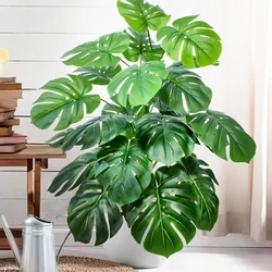 60-103 cm Artificial Monstera deliciosa Pothos Alocasia Leaf Fake Plant Ornamental Festive Home Office Decoration