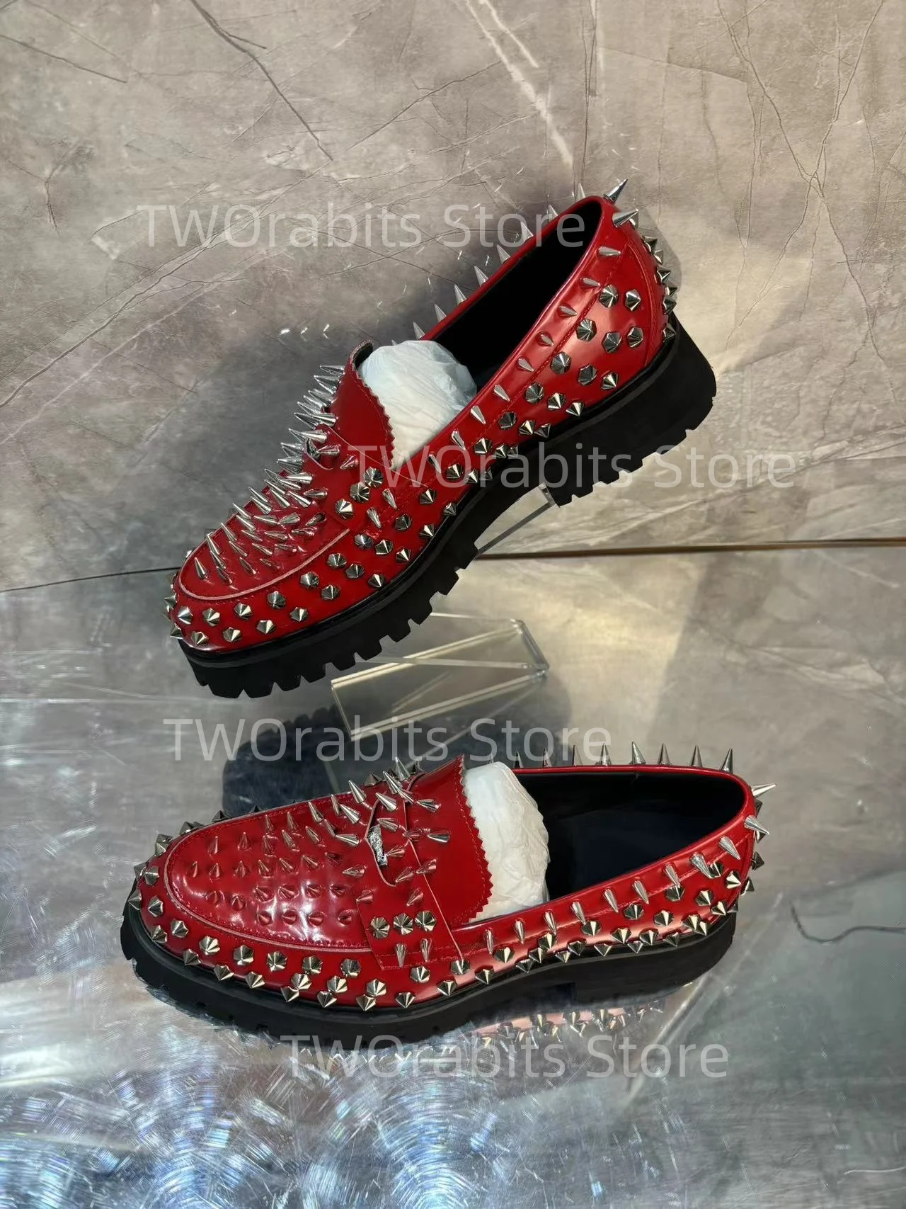 Rivet Loafer Burgundy Chaussures Femme Dress Men Shoes Cozy Zapatos Baratos Liquidación Envios Gratis Slip On Buty Damskie Sexy