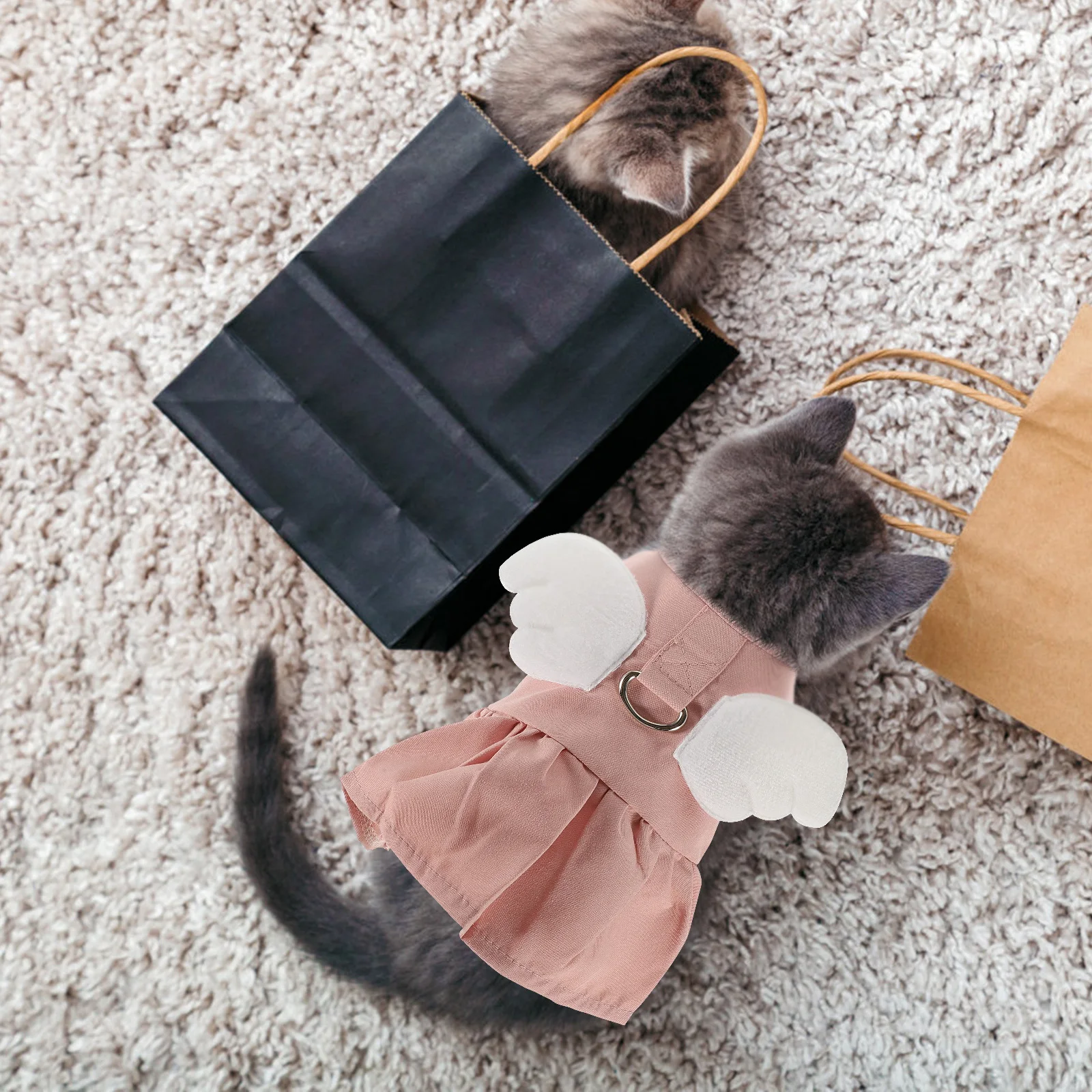 

Pet Cat Dress Angel Design Breathable Skin-Friendly Summer Clothes Comfortable Cosplay Dog Dress for Holidays Birthday