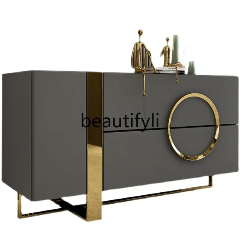 

HFItalian light luxury entrance household dining side cabinet living room simple modern locker aisle corridor decorative cabinet