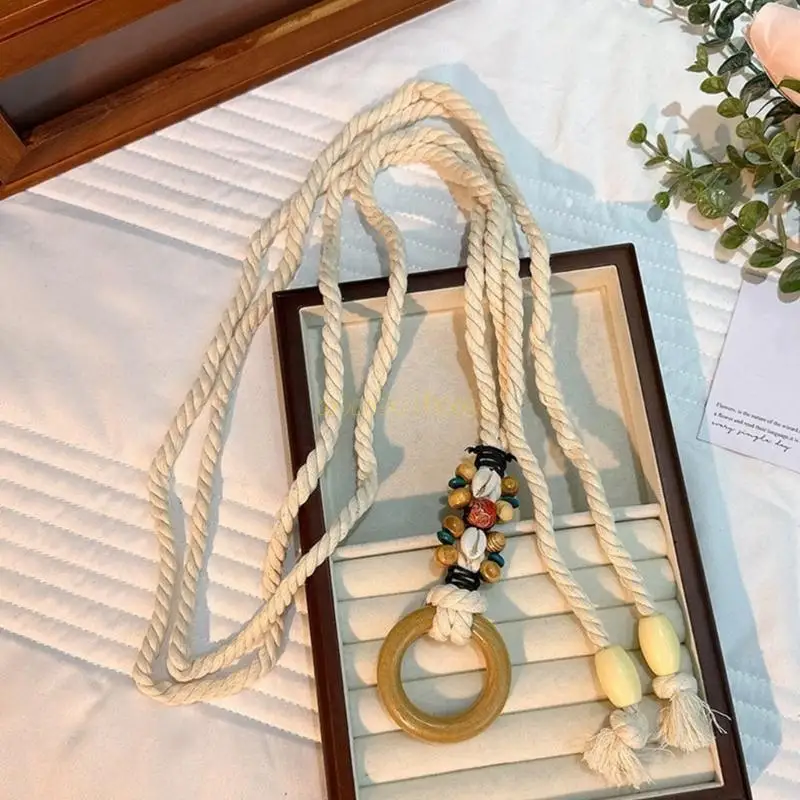 31BF Color Optional Women Waist Belt Vintage Bohemian Adjust Braided Thin Belt