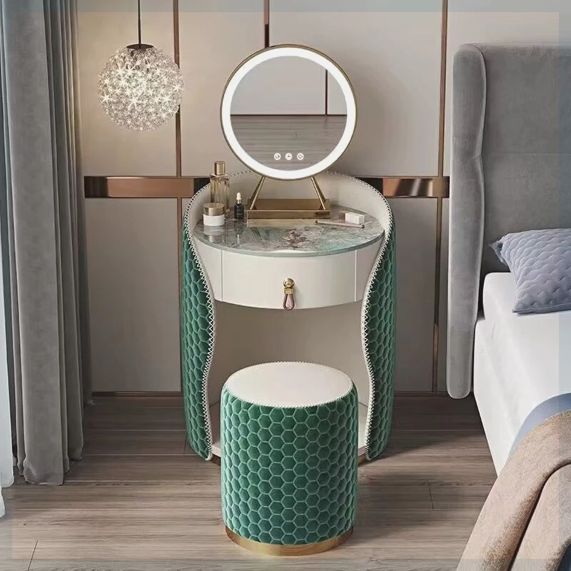 

/Large Floor Drawer Vanity Table Aesthetic Beige Space Saving Adult Makeup Vanity Organizer Europa Tocador Mueble Furniture Home