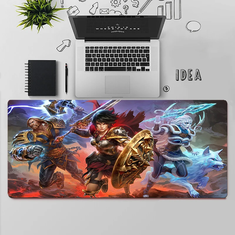 SMITE Gaming Mouse Pad Large Mouse Pad PC Gamer Computer Mouse Mat Big Mousepad XXL Silicone Carpet Keyboard Desk Mat Mause Pad