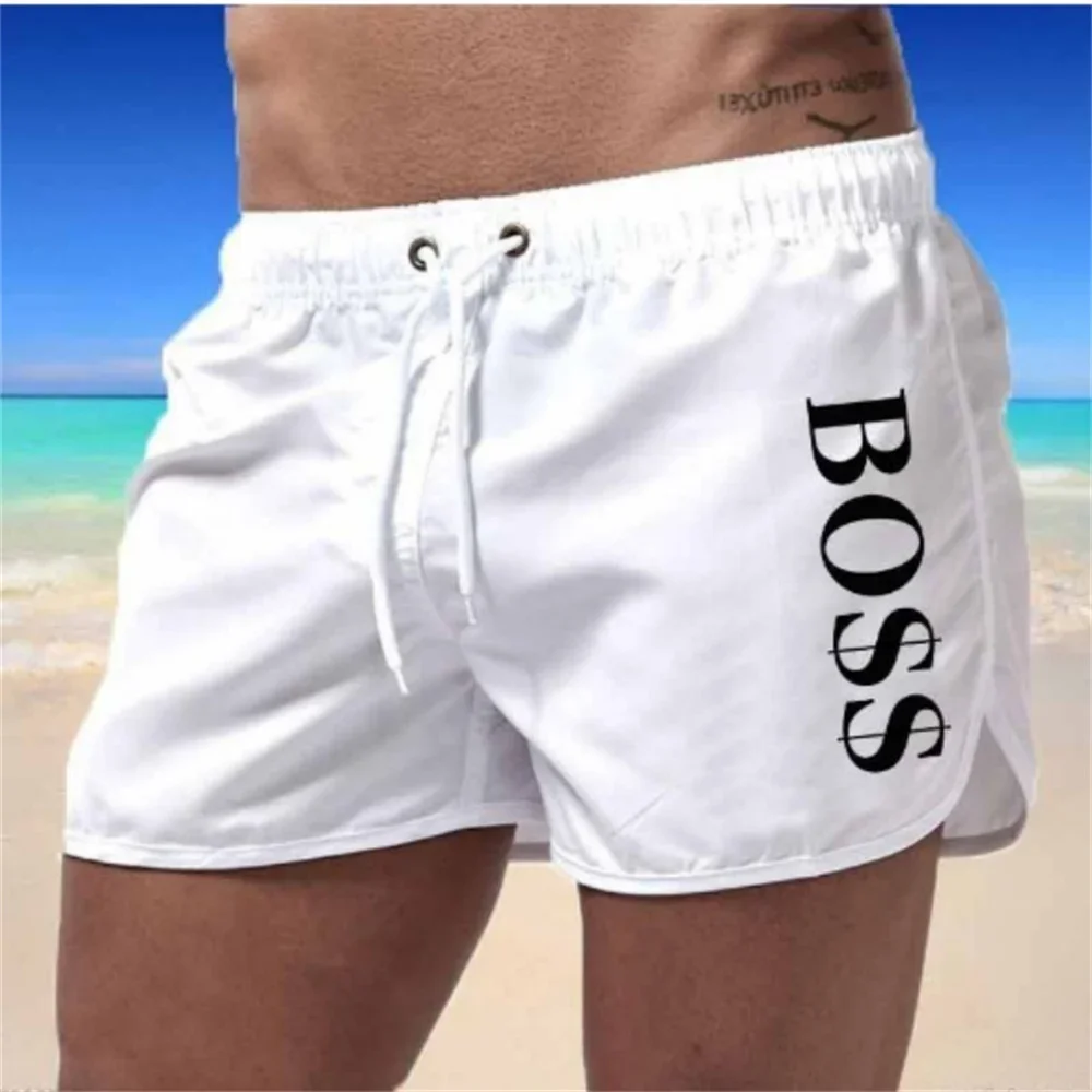 

2025 new breathable fitness shorts, fashionable sports shorts, men's fast running beach pants, training swimming pants