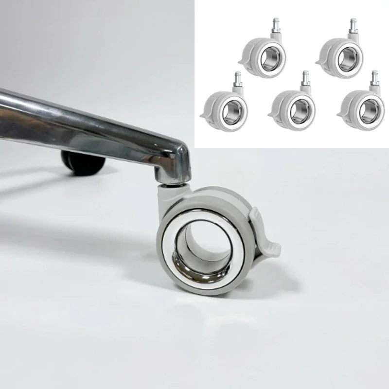 High Quality 2.5 Inch Silent Alloy Hollow Swivel Casters PU Furniture Wheels for Height Adjustable Desk & Ergonomic Office Chair