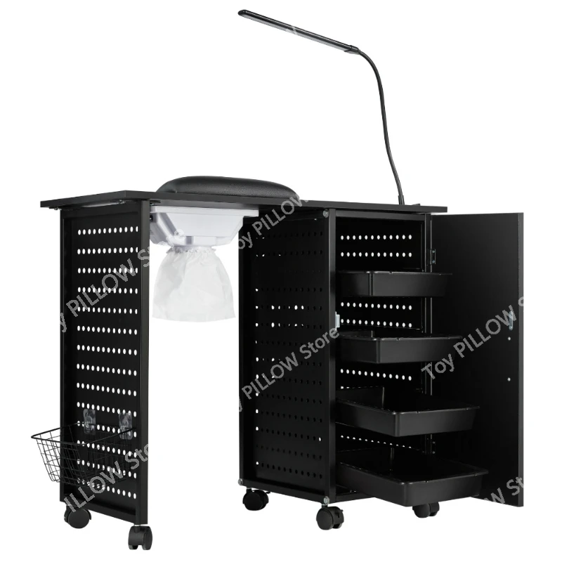 Multifunctional Simple Portable Manicure Table, Special Black Metal, Nail Desk, Exquisite Beauty,  Table Furniture