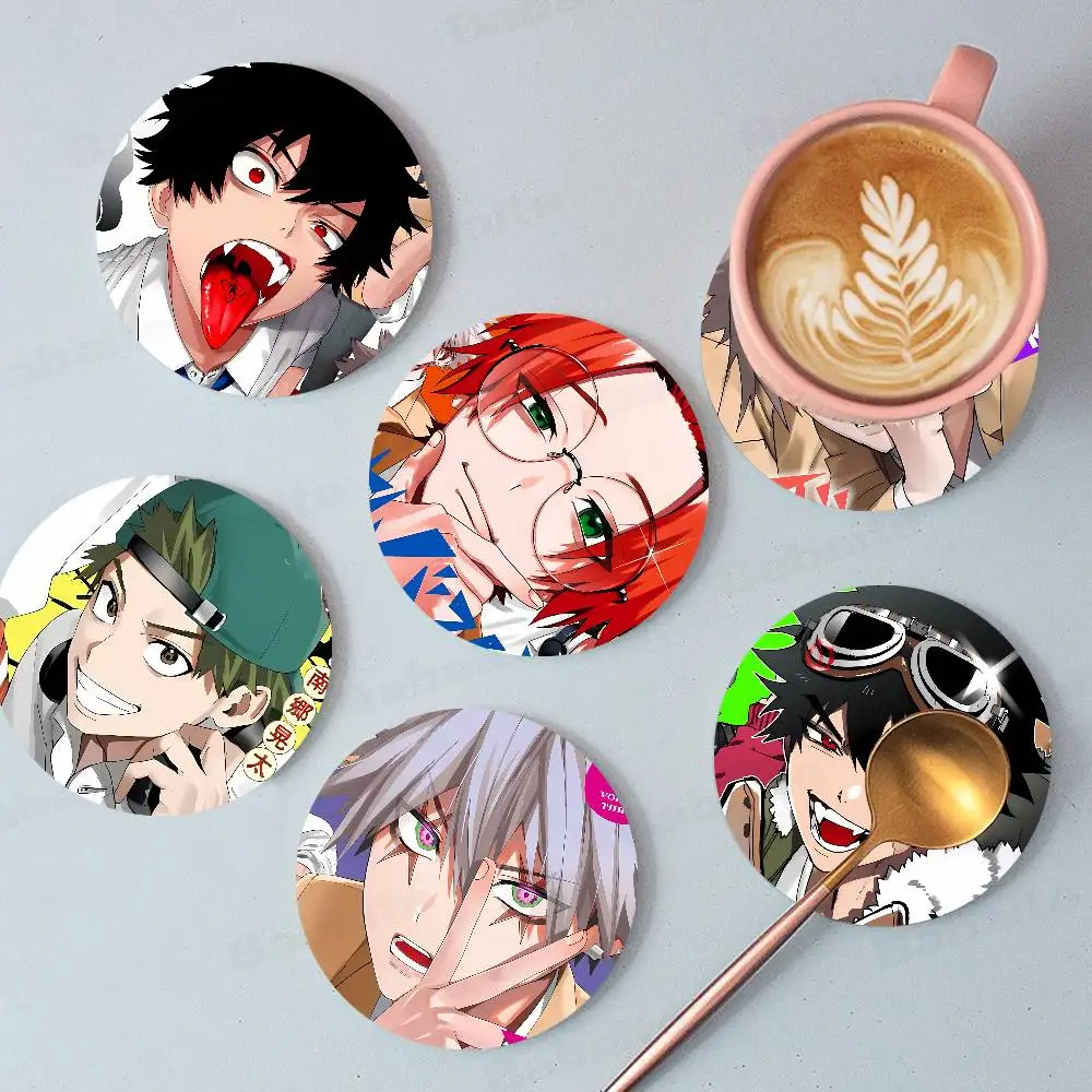 

Manga Phantom Busters Printed Coasters Suitable for Daily Family Party Decoration, Office, Non-Slip Wooden Coasters