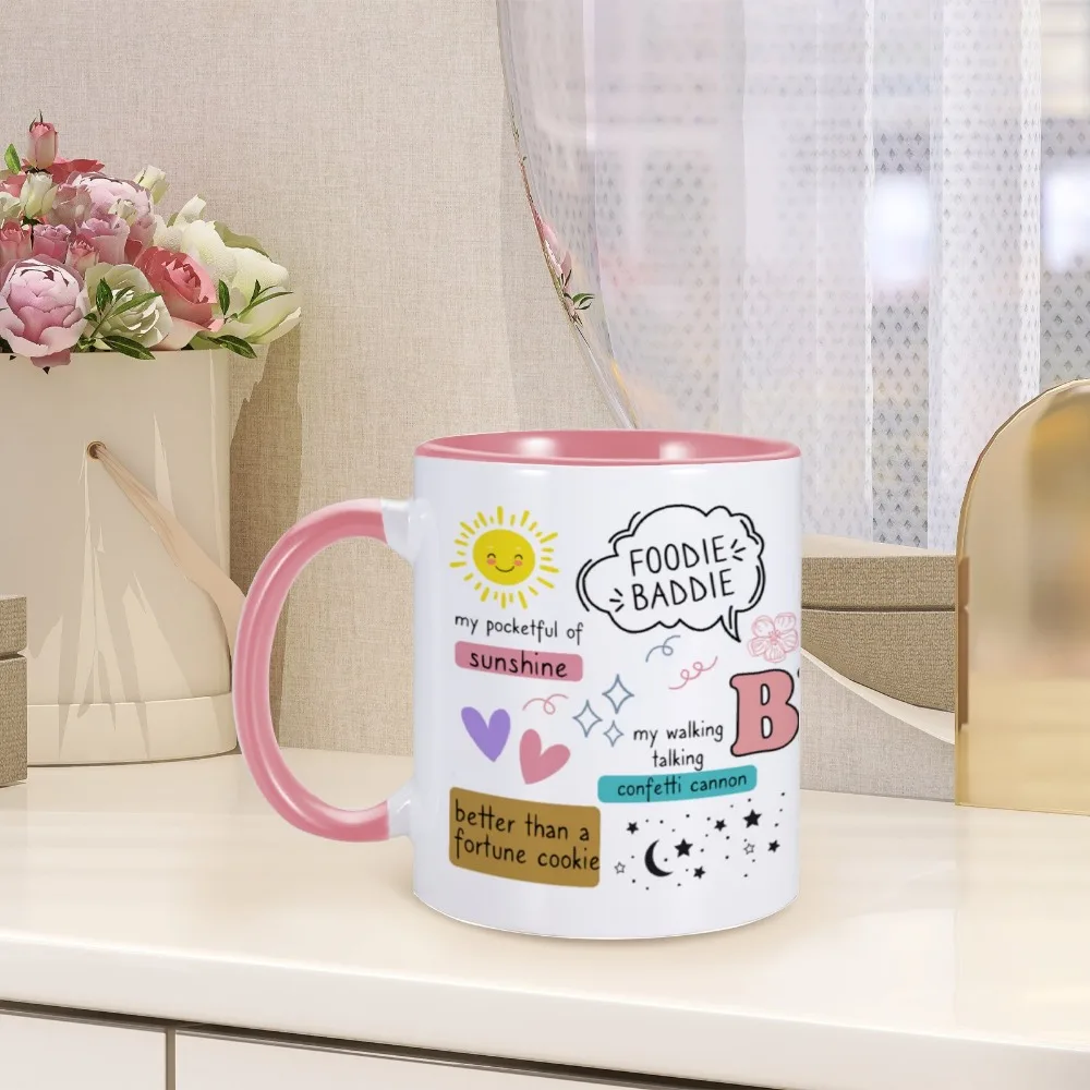 Funny Bestie Coffee Mug 11oz Home Office Ceramic Cup Friendship Mugs Lovely Birthday Christmas Gifts for Soul Sister Best Friend