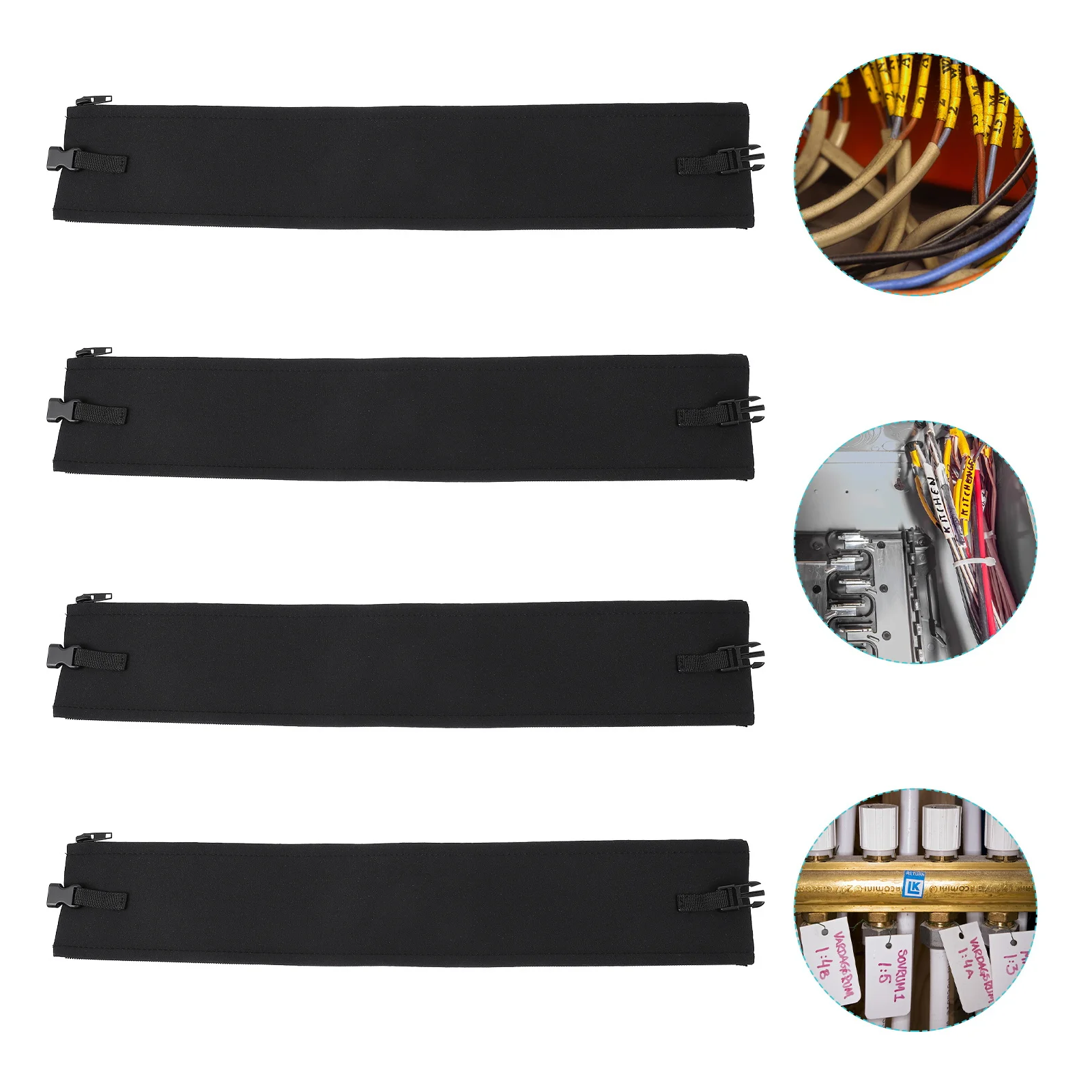 

4Pcs Cable Management Sleeve Neoprene Zipper Wire Protector Organizer for Office Home Computer Gaming Console