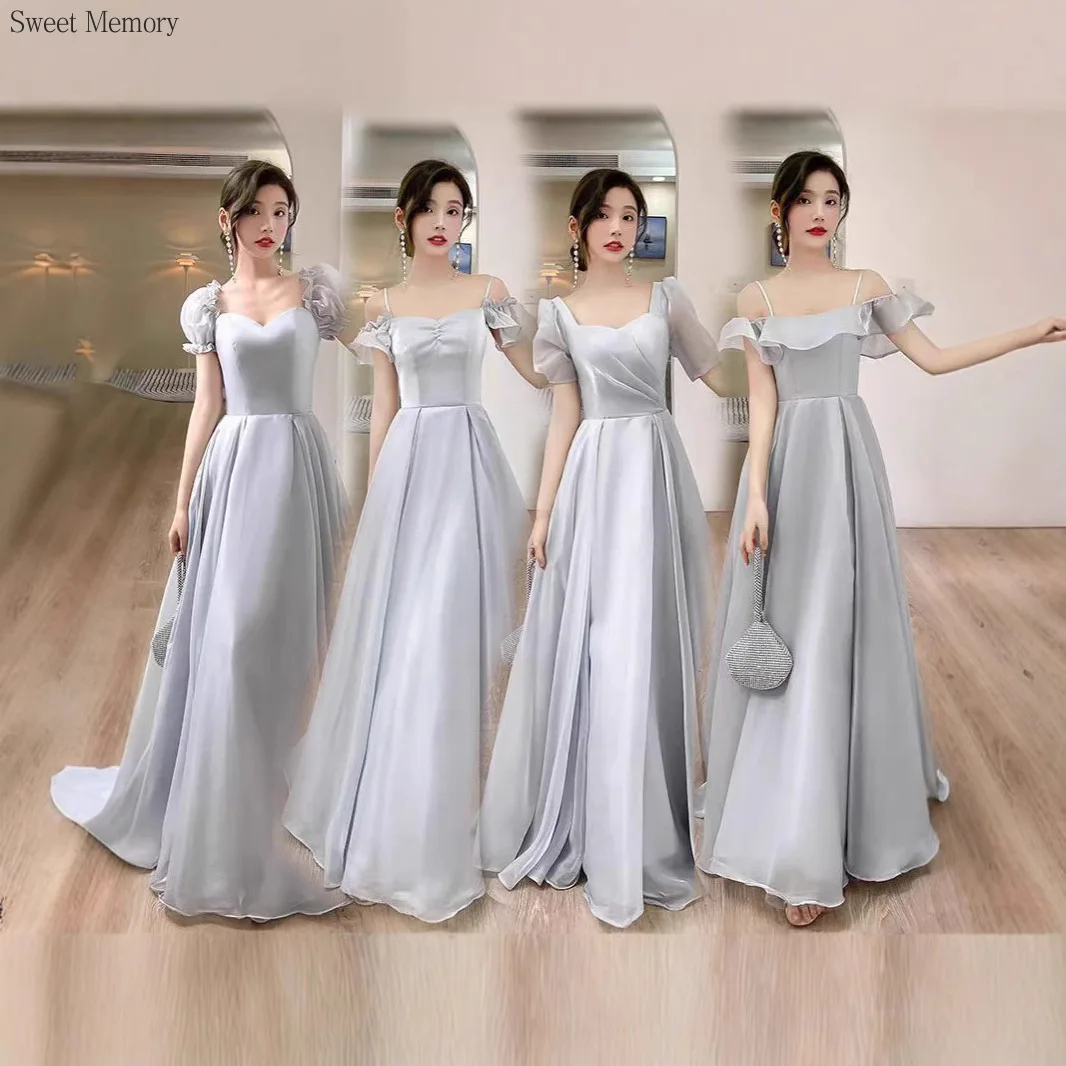 

Sweet Memory F191 Grey Bridesmaid Dress Floor Length Wedding Guest Dresses for Women Party Dress Party Wear Dresses for Women