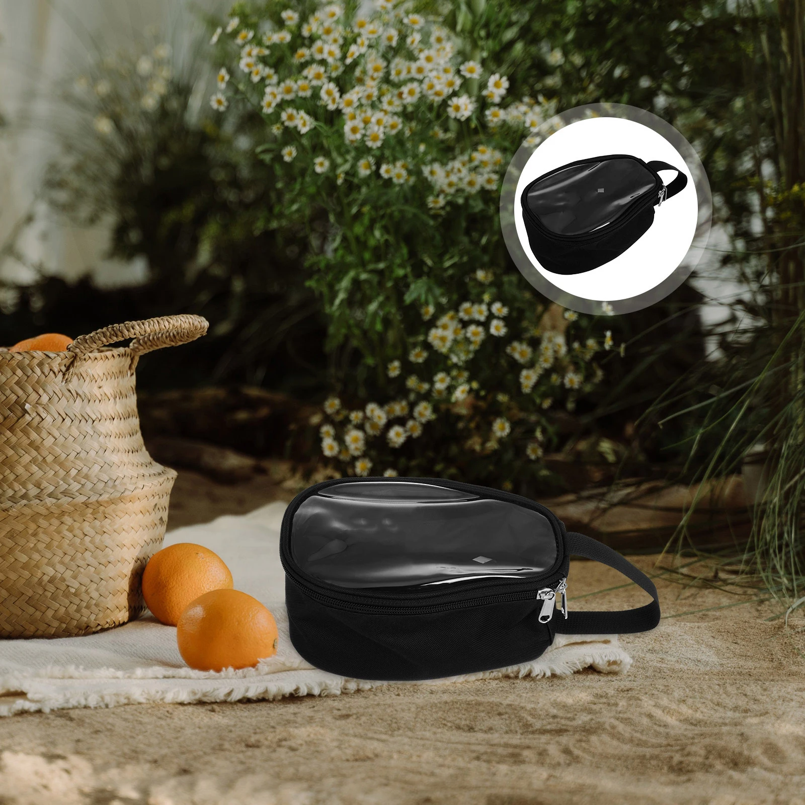 

Lightweight Camping Tableware Carrying Bag Foldable Outdoor Cooking Utensil Organizer Portable Cookware Storage Black for Bbq