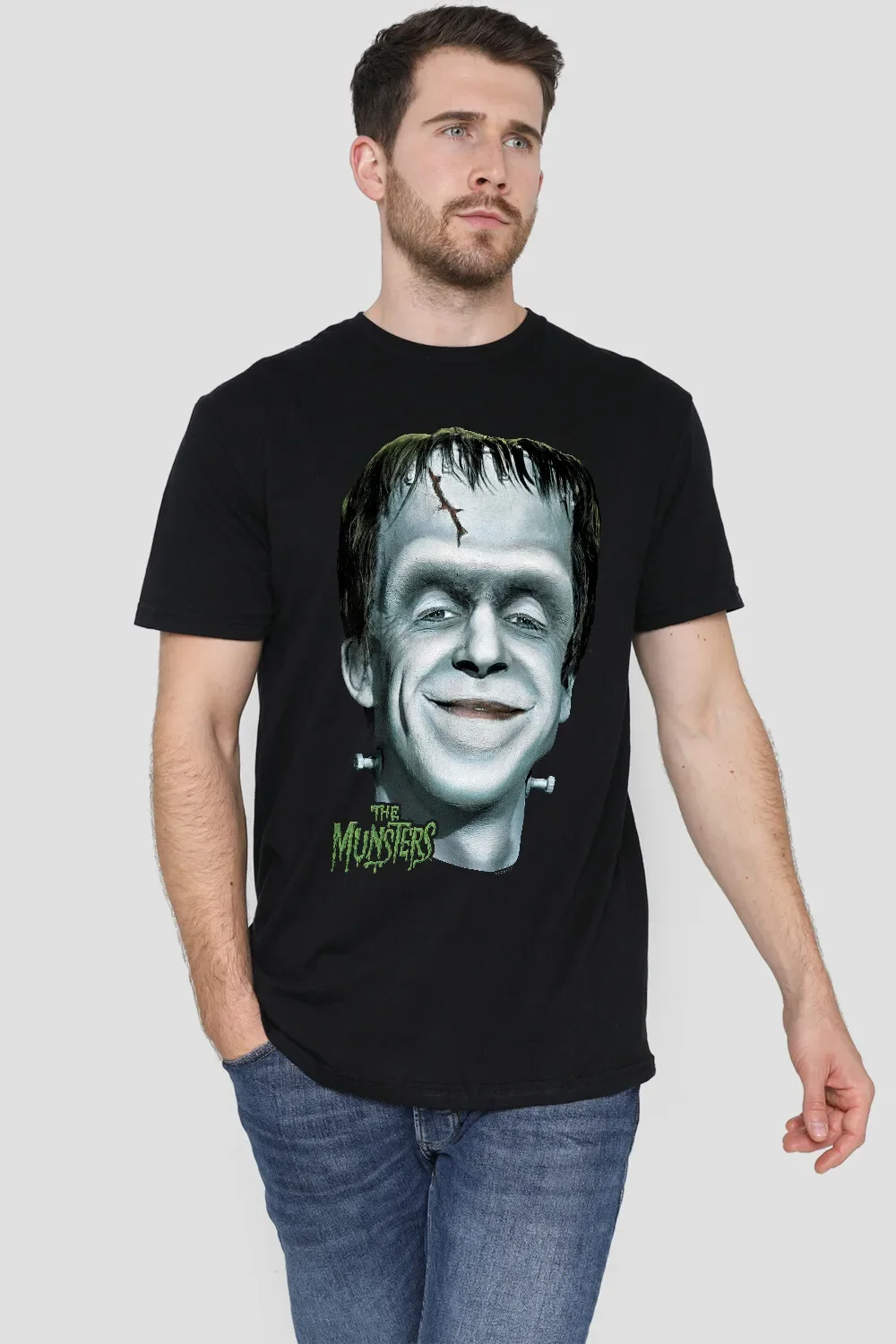 THE MUNSTERS HERMAN - Men's T-Shirt S-2XL - BLACK