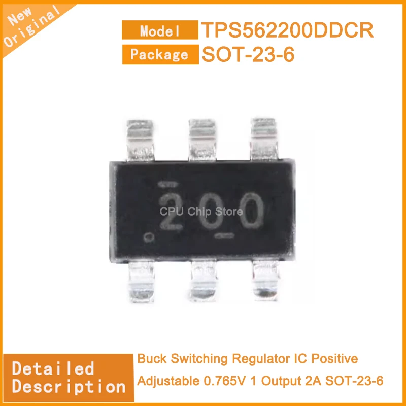 20~100PCS  New Original  TPS562200DDCR  TPS562200 Buck Switching Regulator IC Positive Adjustable 0.765V 1 Output 2A SOT-23-6 Th