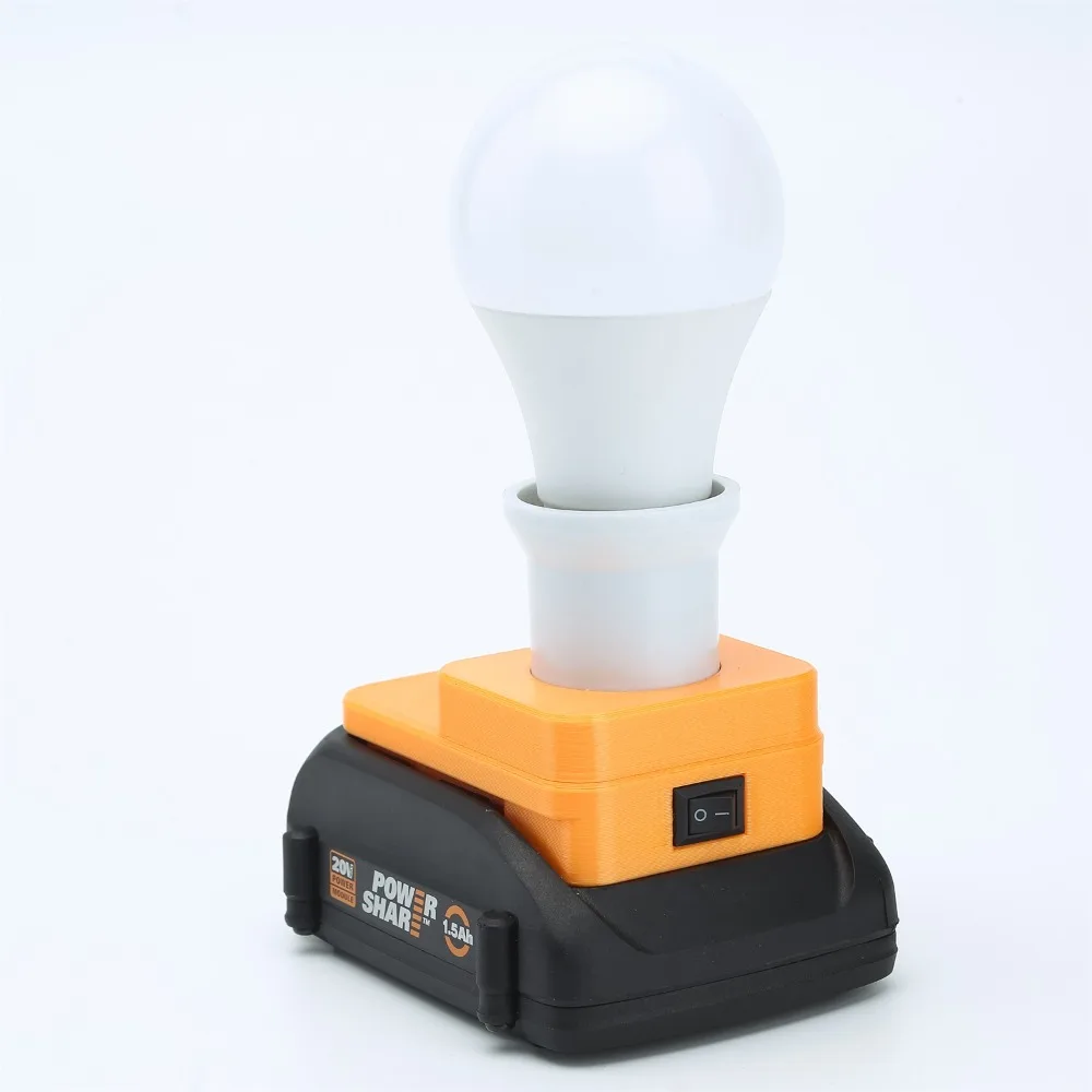 

For Worx 6PIN 20v Battery Holder Portable Lighting LED Lamp Light Bulbs Cool White BULB (N0 BATTERY)