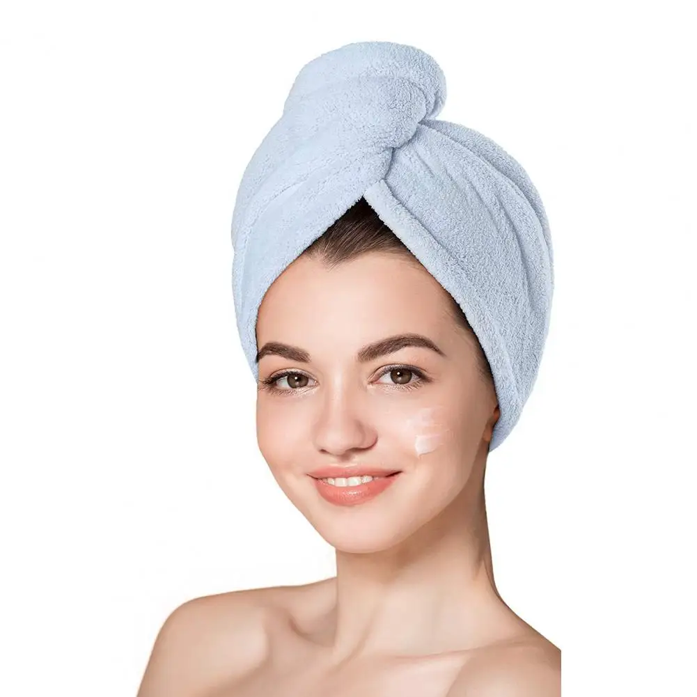 Coral Fleece Hair Cap Hair Drying Cap Highly Absorbent Microfiber Hair Towel Wrap for Frizz-free Curly Non-fading Skin-friendly