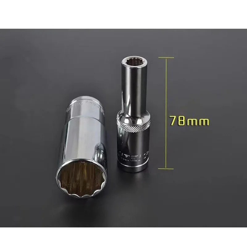 78mm Deep Torx Socket Head1/2 inch Drive Alloy Anti-rust 12 Point Ratchet Wrench Socket Head Car Repair Tool For Nut Removal