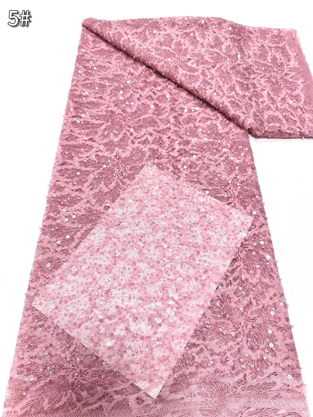 Renda Bordir Manik-manik Nigeria Terbaru 2025 Kualitas Tinggi Kain Renda Afrika Tulle Payet Jaring Perancis untuk Pesta Pernikahan Mewah