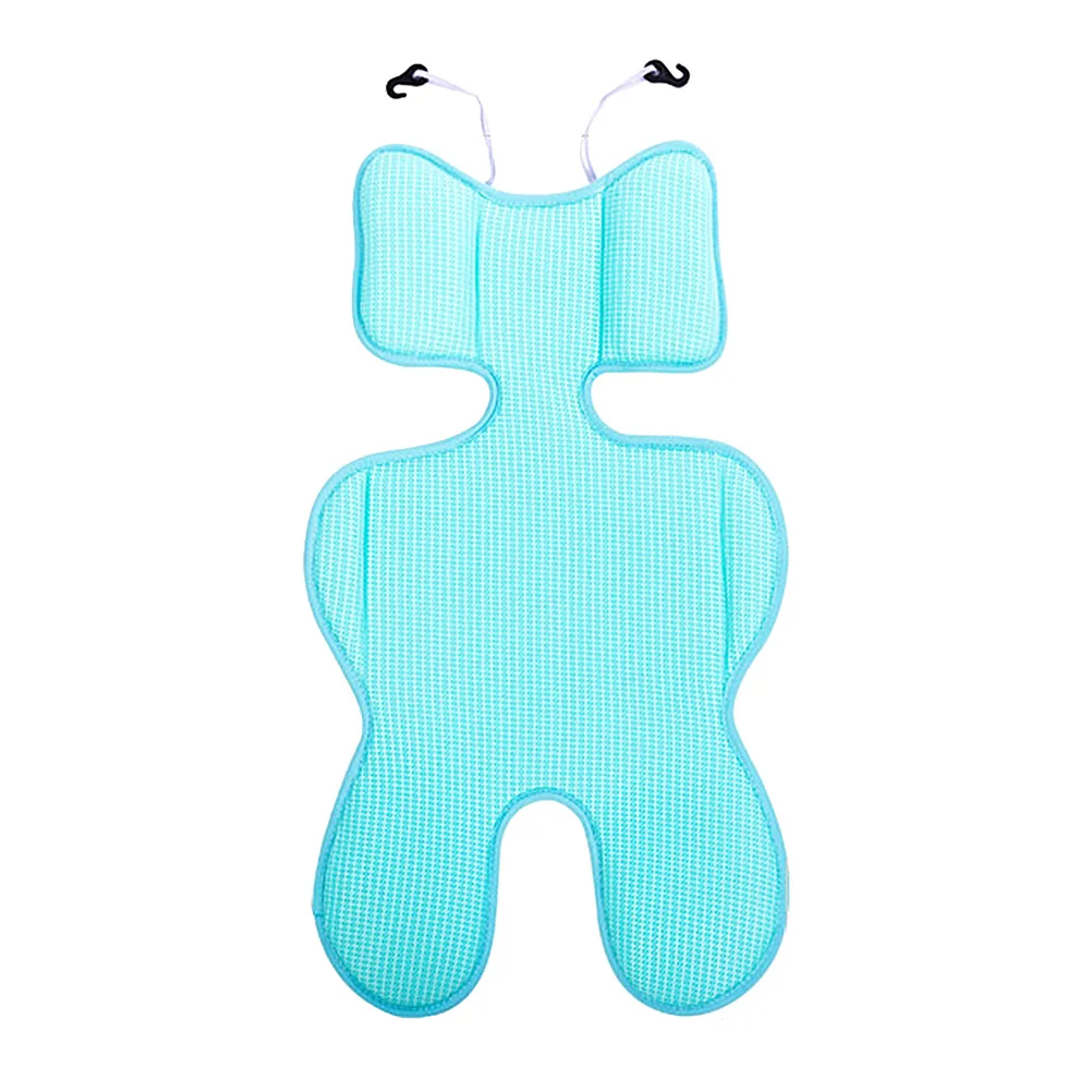 Дышащий чехол на сиденье детской коляски, утолщенная хлопковая мягкая подушка, небесно-голубой, универсальный для детского стула, защитное сиденье для коляски