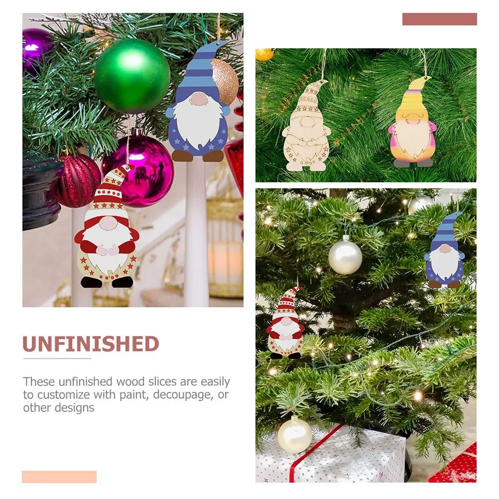 

40pcs Wooden Diy Crafts Unfinished Gnome Wood Cutouts For Christmas Decoration Wall Hanging Art Craft Projects Graffiti Wood