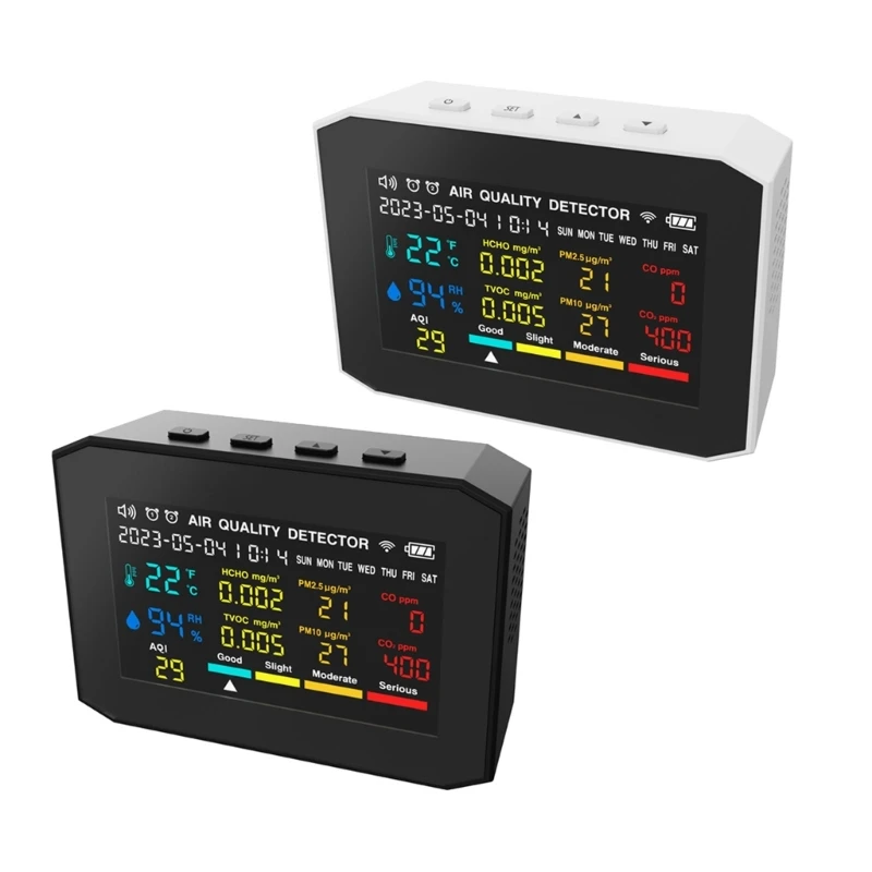 

Room Climate Temperature Humidity Display 10-in-1 CO2 Detectors for Home