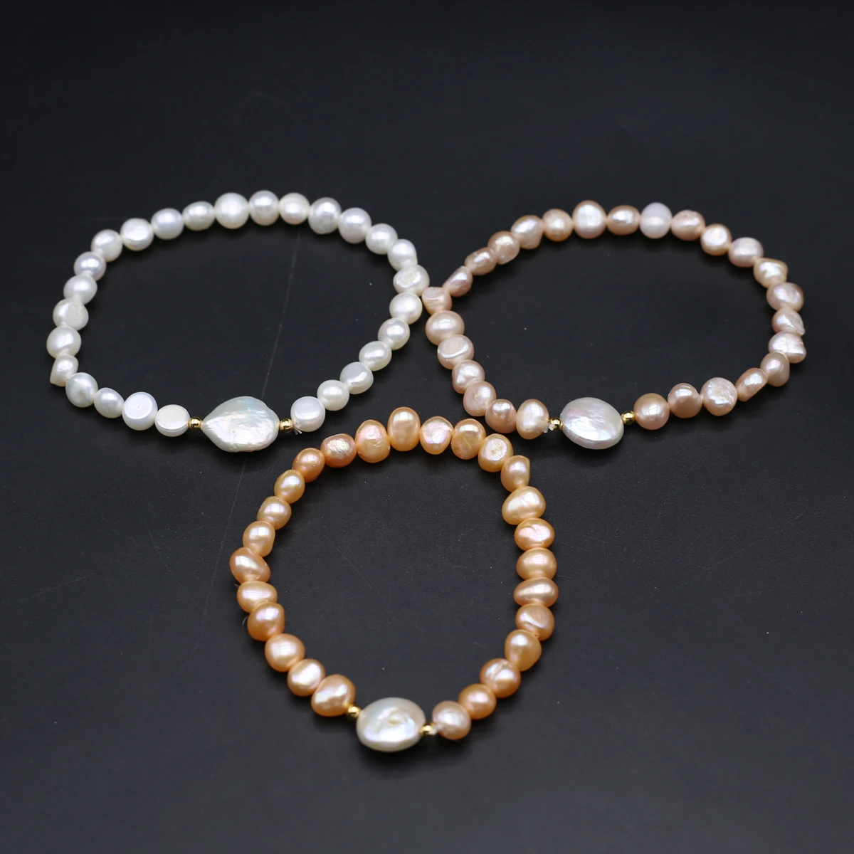 18cm Natural Pearl Bead Bracelets Irregural Natural Freshwater Pearl Bracelets for DIY Making Jewelry Necklace Accessory