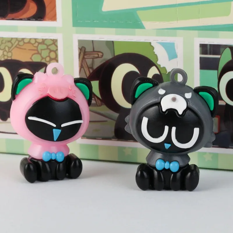 Boneka Kotak Kejutan Kawaiiro Little Black, dekorasi meja, mainan kotak kejutan Hole Fun, hadiah Natal