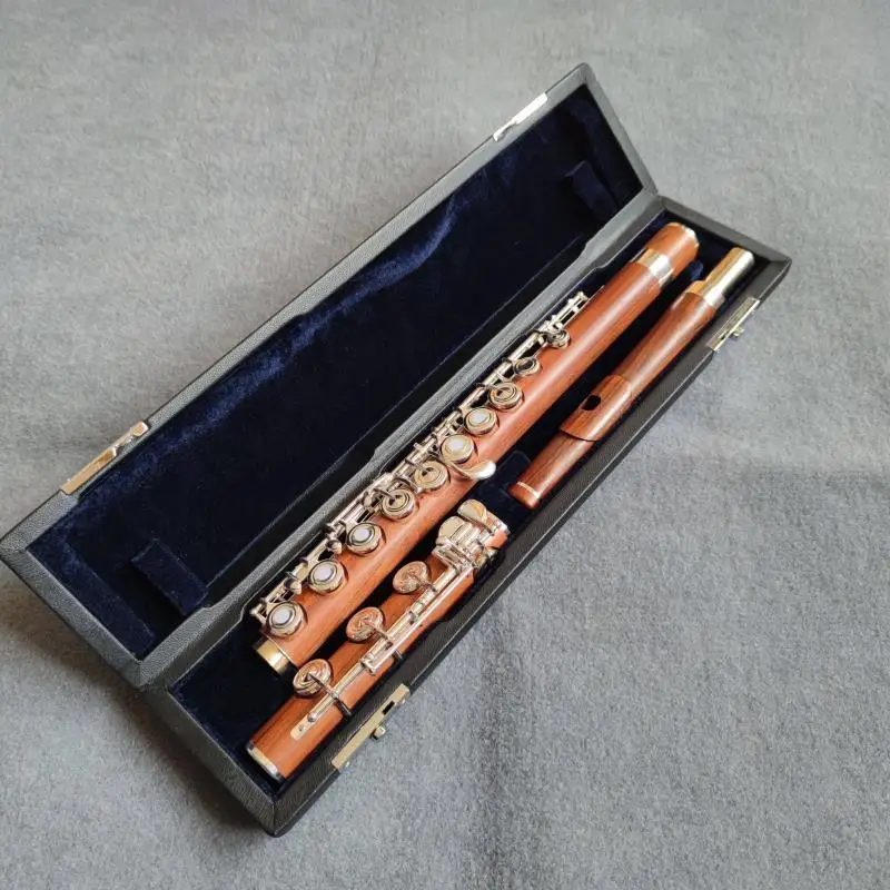 Wood Flute Mahogany Material 17 Hole E Key Split Verification Examination Instrument
