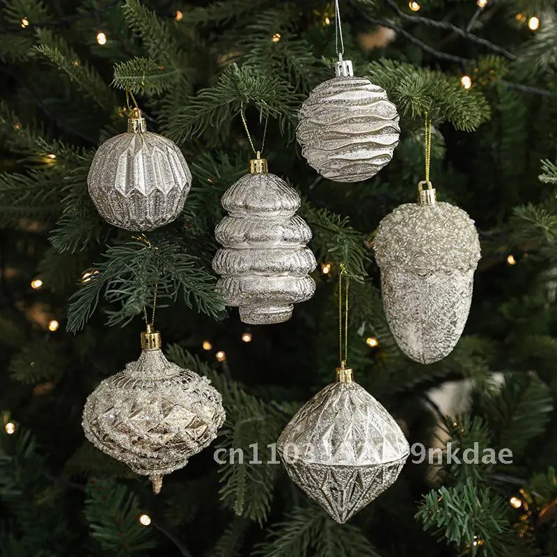 

New high-grade sticky beads light gold shaped pendant boxed Christmas tree decorations hanging ornaments scene layout