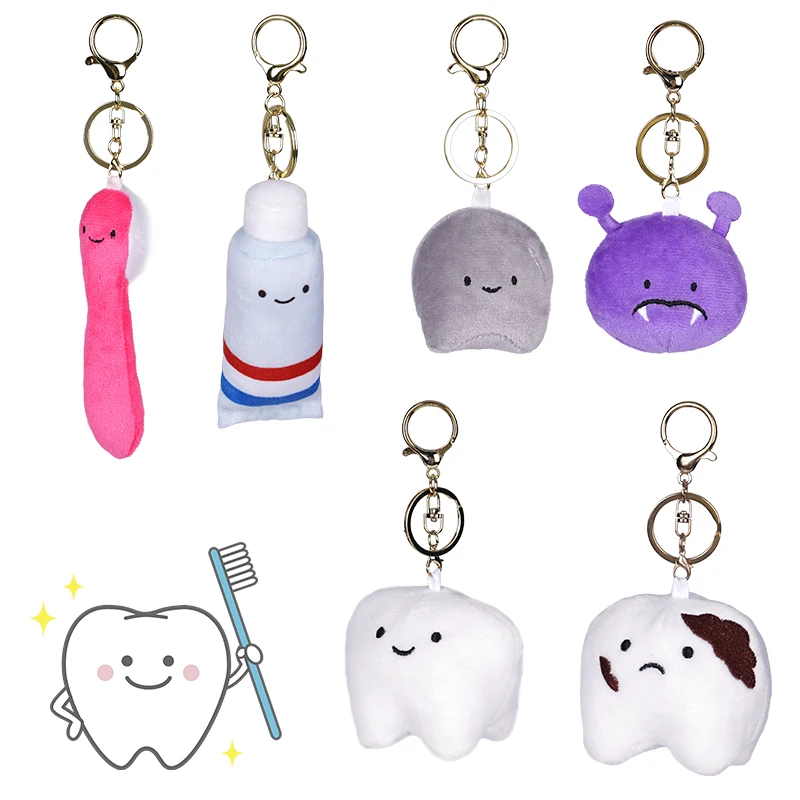 1pc Tooth Shape Pendant Dental Cute Model Hanging Toothpaste Toothbrush Demo For Kids Brushing Learning Models Dentist Gift