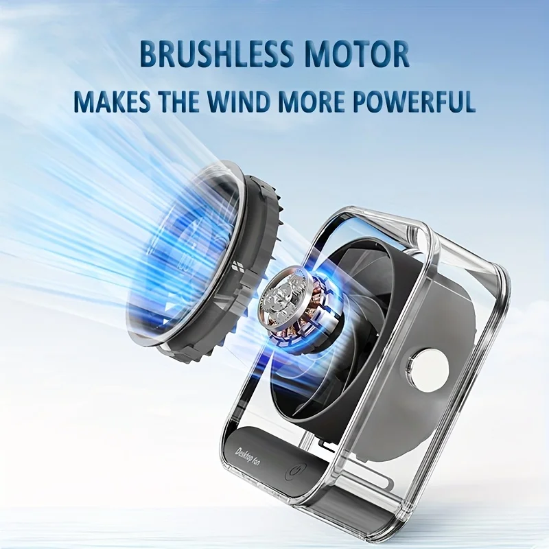 مروحة سطح مكتب جديدة تعمل بمنفذ USB في شاشة LED رقمية يمكن أن تدور لأعلى ولأسفل بمقدار 30 عامًا ° للاستخدام في المكتب وغرفة النوم المكتبية #6