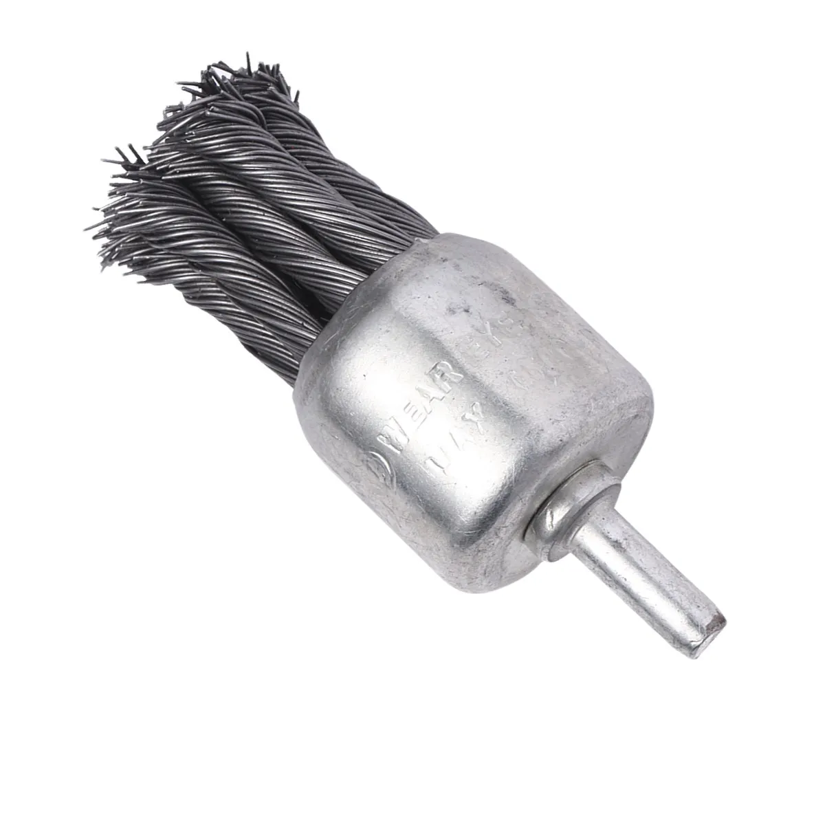 Steel Wire Brush Knot Type Pen Shape Crimped End For Power Drill Deburring Polishing Metal Stone Surface Silver
