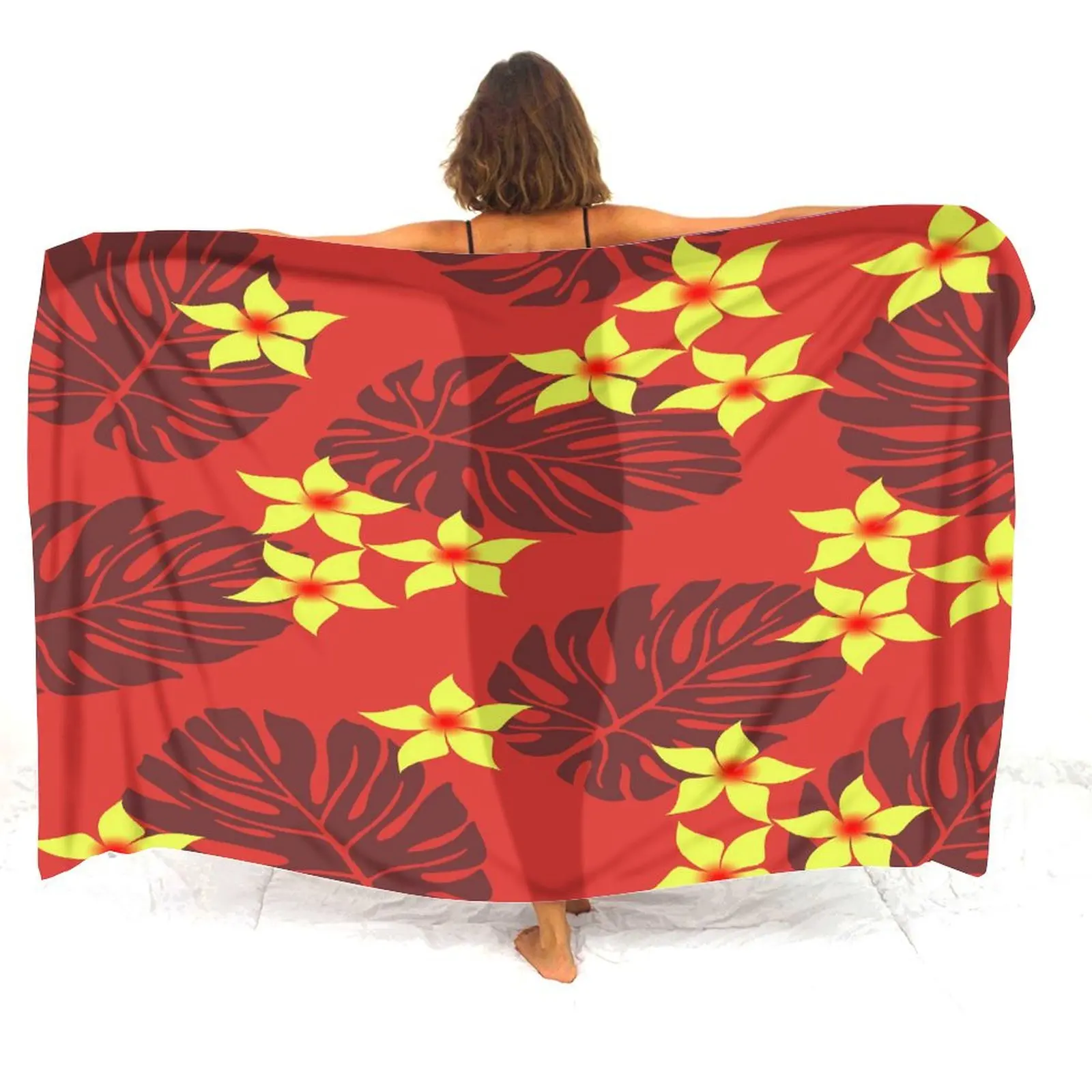 Tribal Tattoo Samoa Fiji Hawaiian Island Style Print Polynesian Ladies Soft Sarong Sea Border Strip Coat Custom Pattern