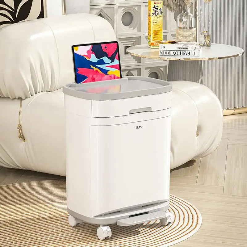 

Kitchen Waste Bin Large Capacity Double Layer Foot Pedal Classification Trash Can High Model Home Use with Cover Garbage Can