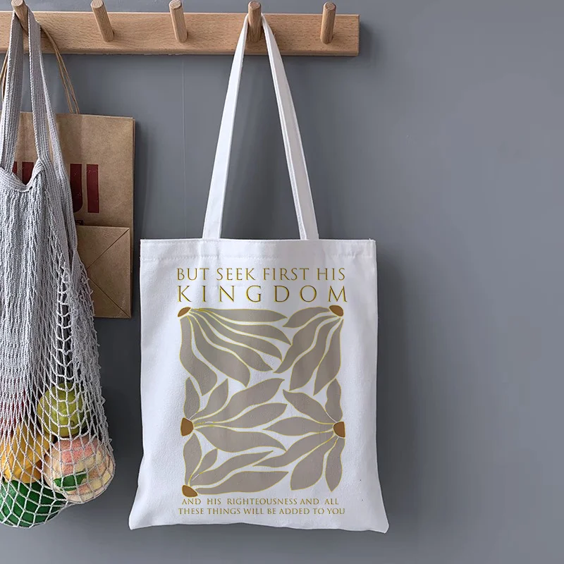 

Tote Bag Shopping Bag Simple Fashion Print Suitable for Daily Outings Elegant Gift for Friends Mother Daughter Birthday Present