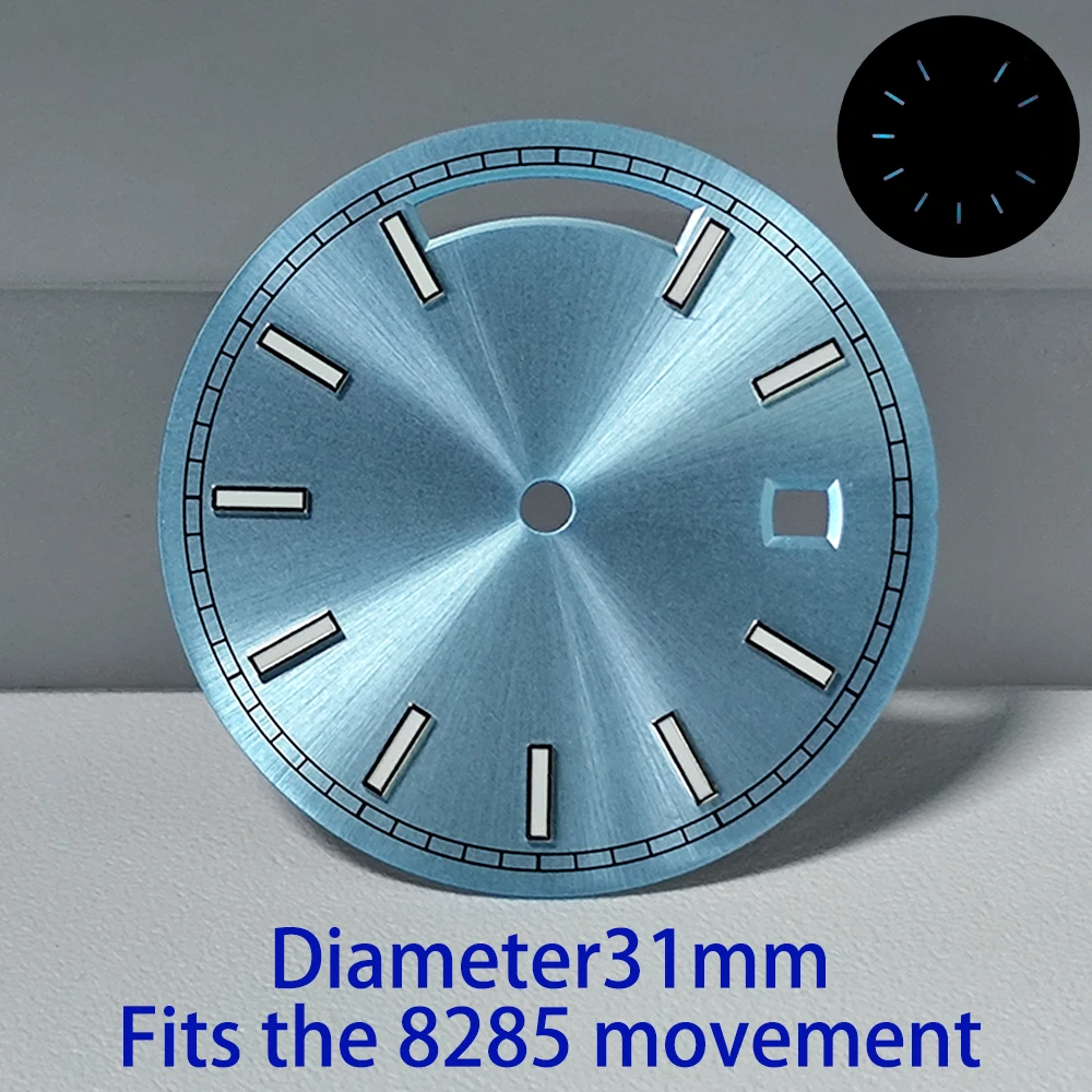 

High Quality Dial 31MM Diameter Watch Dial Blue Luminous Dial for M8285 Movement Watch Accessories