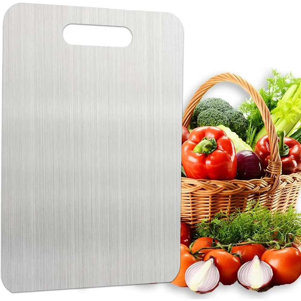 

Metal Cutting Boards for Kitchen,304 Stainless Steel Cutting Board Can Be Used on Both Sides,Chopping Board Suitable for Cutting